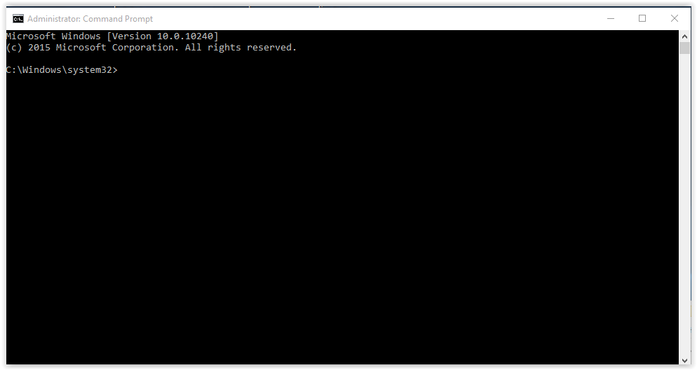 Command Prompt window running with administrator privileges. 