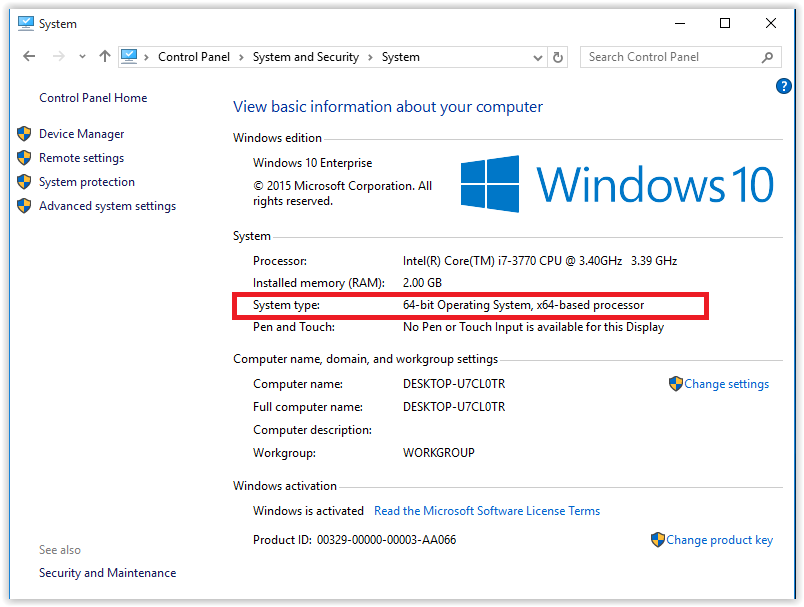 Windows 10 System Information 