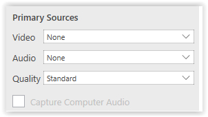 Primary Source for Video and Audio Selection fieldbox