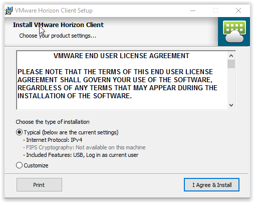 the licence agreement screen