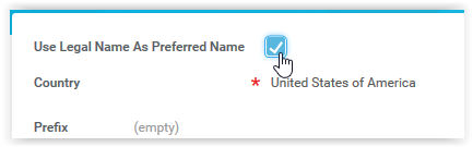 use preferred name checkbox