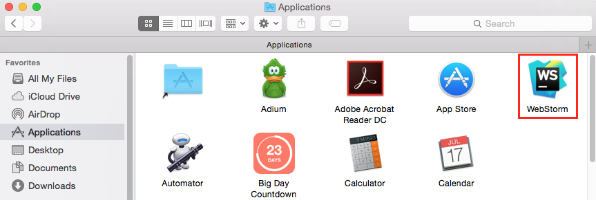 Webstorm Icon in application folder