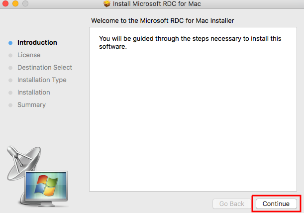 Installer window with welcome screen