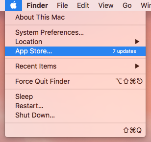 App Store Updates button