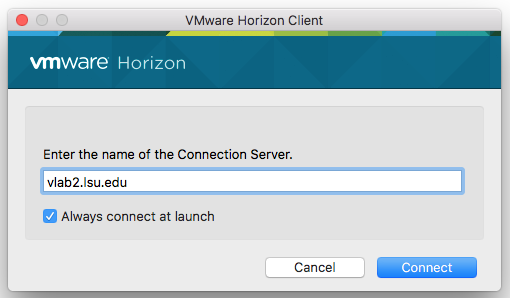 VMware Connection Server window