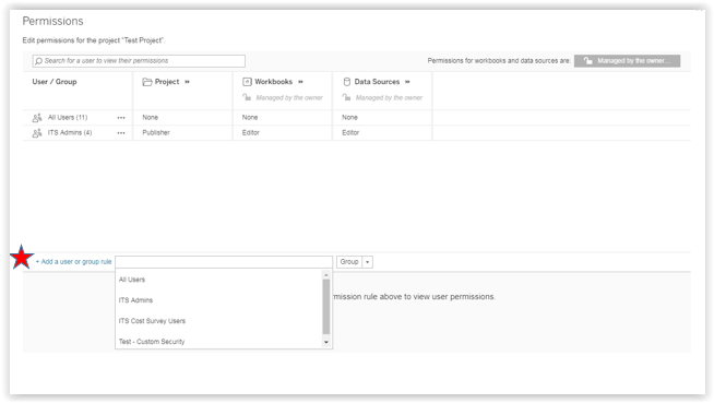 adding a user or group rule