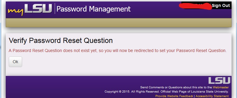 updated password window