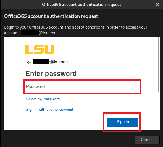 Modern authentication sign in prompt in Evolution