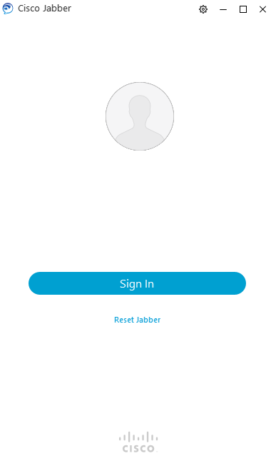 Cisco Jabber sign in page