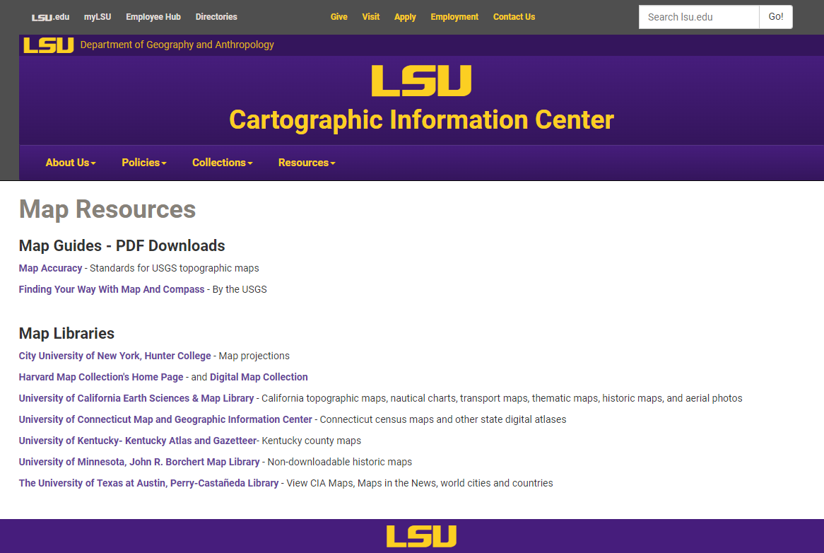 LSU CIC map resources main screen