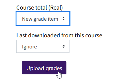 Upload Course total grades
