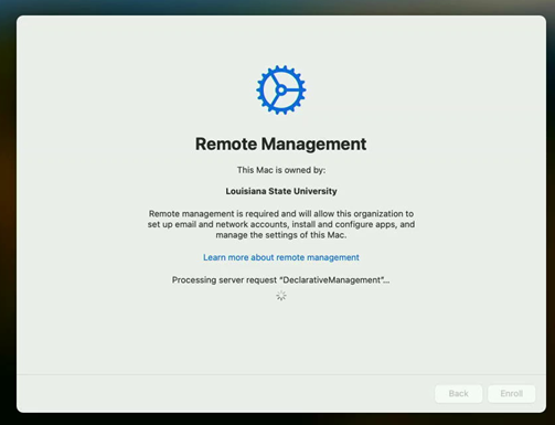 remote management setup in progress